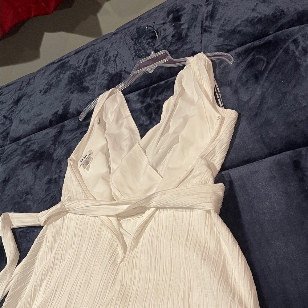 DKNY White High Low Sleeveless Lined Dress 8 - Picture 10 of 11